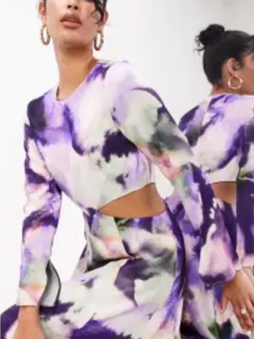 ASOS Purple Tie-Dye Cutout Dress Size 12